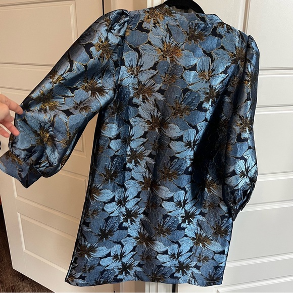 Tuckernuck Blue Blossom Jacquard Samantha Dress - Picture 4 of 14